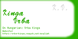 kinga vrba business card